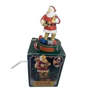 Vintage 1993 Coca-Cola Santa Claus Mechanical Coin Bank Ertl Christmas Train